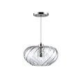 "Moderne Hanglamp met Draaivorm en Verchroomde Afwerking"