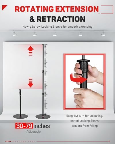 IFOOTAGE A400 Round Base Monopod 3 Packs, 79" Studio Light Stand Flat Base Monopod for Camera, Light, Webcam, Live Streaming, Vlogging, Payload 10KG/22LBS