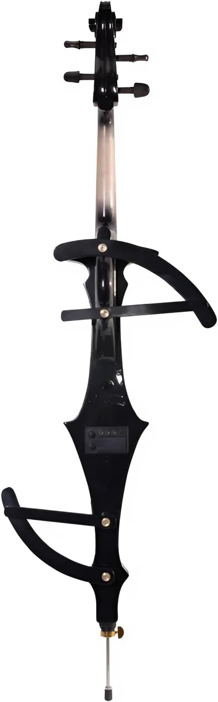 Cecilio 4/4 Silent Electric Cello with Ebony Fittings, Metallic Black