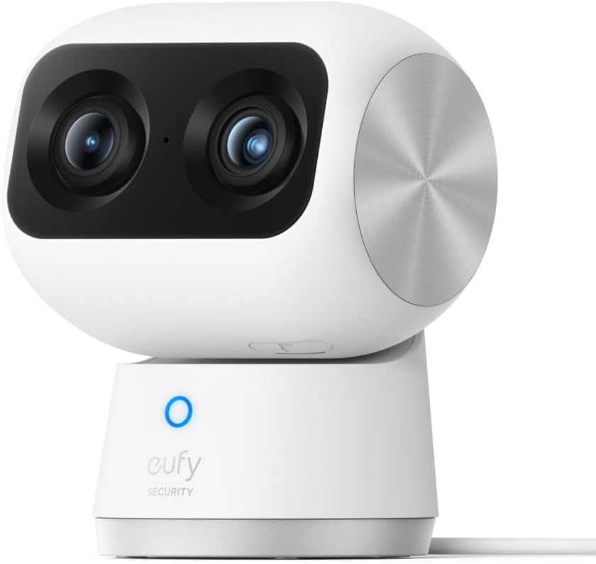 eufy Security 4K Indoor Cam S350, No Subscription, Dual Cameras, 8Ã Zoom