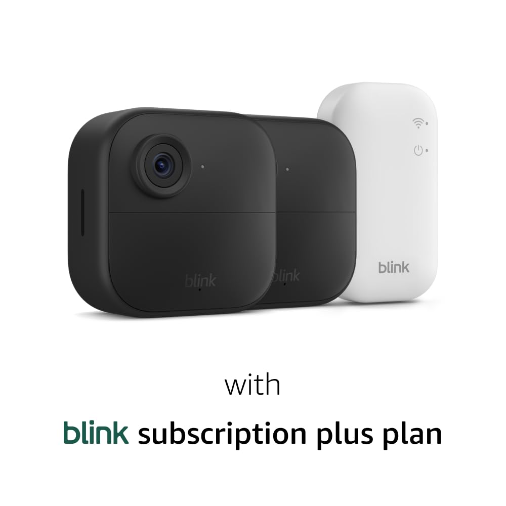 Blink Outdoor 4 â Wireless smart security camera, two-year battery life, 1080p HD day and infrared night live view, two-way talk. Sync Module Core included â 3 camera system
