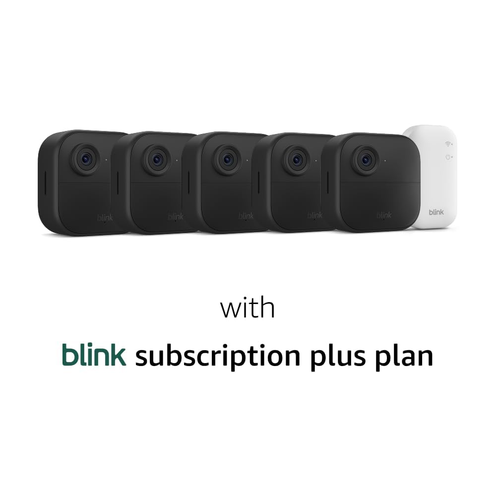Blink Outdoor 4 â Wireless smart security camera, two-year battery life, 1080p HD day and infrared night live view, two-way talk. Sync Module Core included â 3 camera system