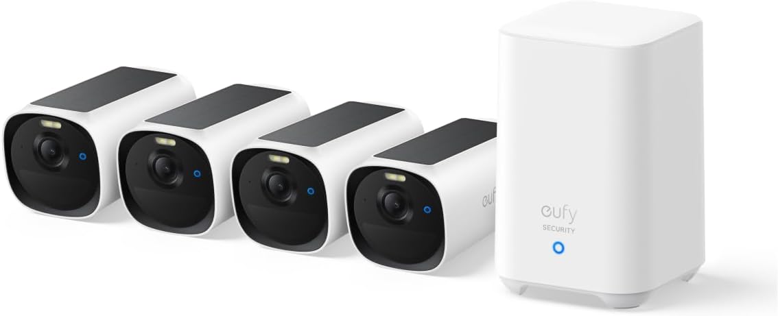 eufy Security eufyCam E40 4-Cam Kit, 2K MaxColor Night Visionï¼Built-in 16GB