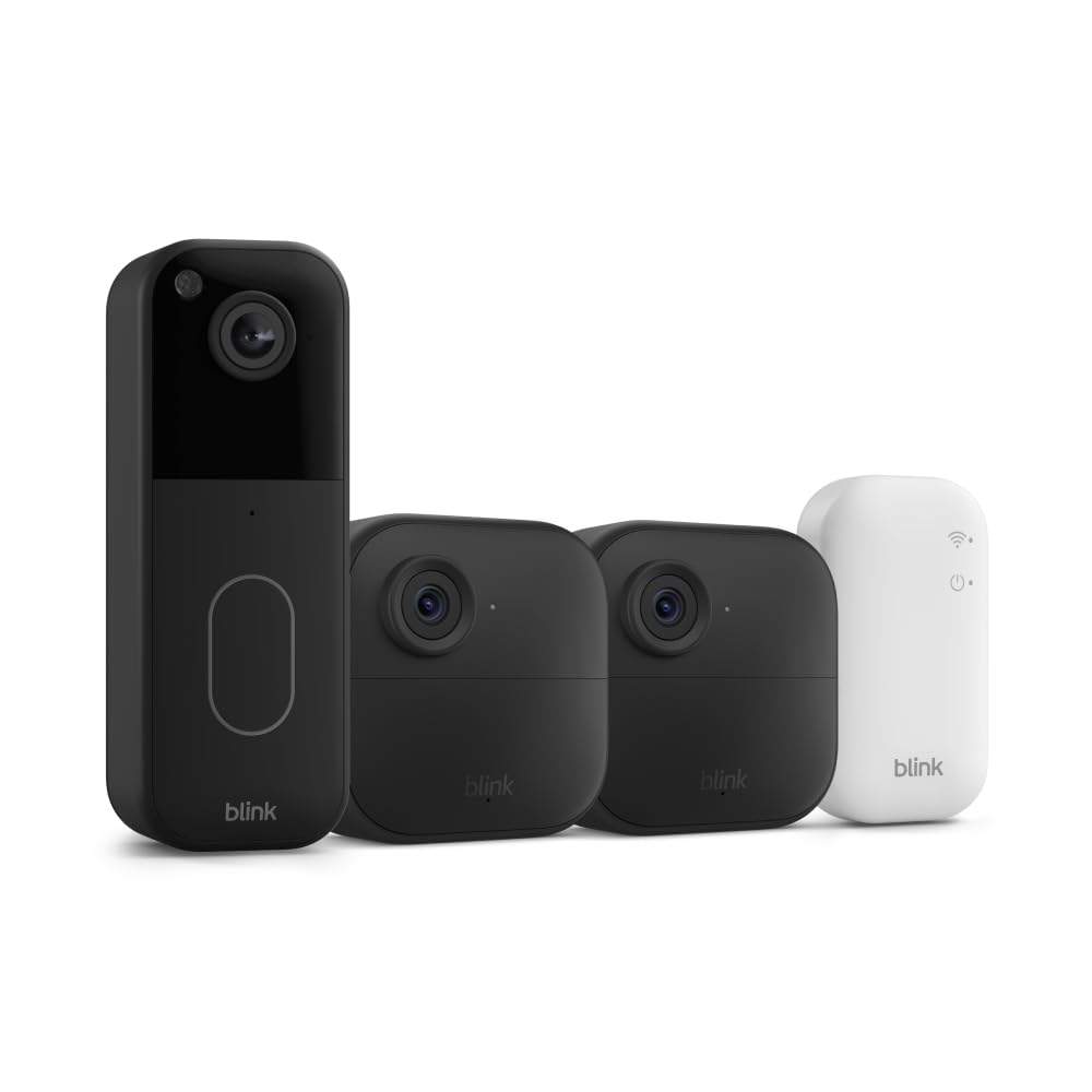 Blink Outdoor 4 â Wireless smart security camera, two-year battery life, 1080p HD day and infrared night live view, two-way talk. Sync Module Core included â 3 camera system