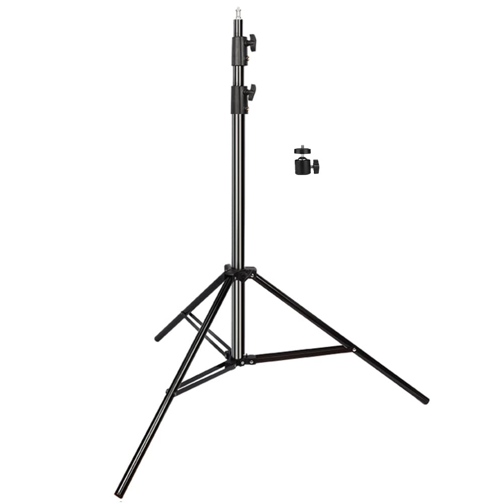 Heavy Duty Light Stand 9.5ft, Aluminum Alloy Lights Stand Spring Cushioned Adjustable Photo Video Lighting Stand, Photography Studio Tripod Stands for Flash LED Video Lights, Ring Lighting, Softboxes
