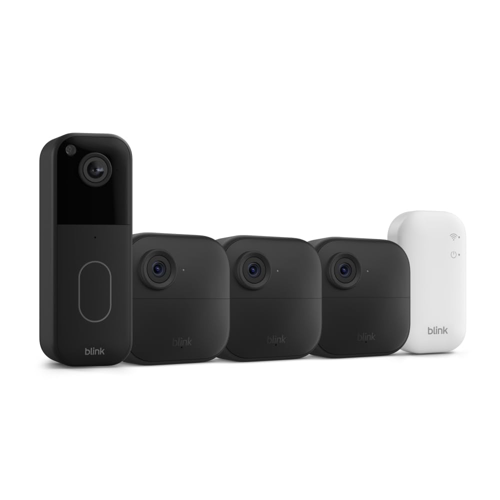 Blink Outdoor 4 â Wireless smart security camera, two-year battery life, 1080p HD day and infrared night live view, two-way talk. Sync Module Core included â 3 camera system