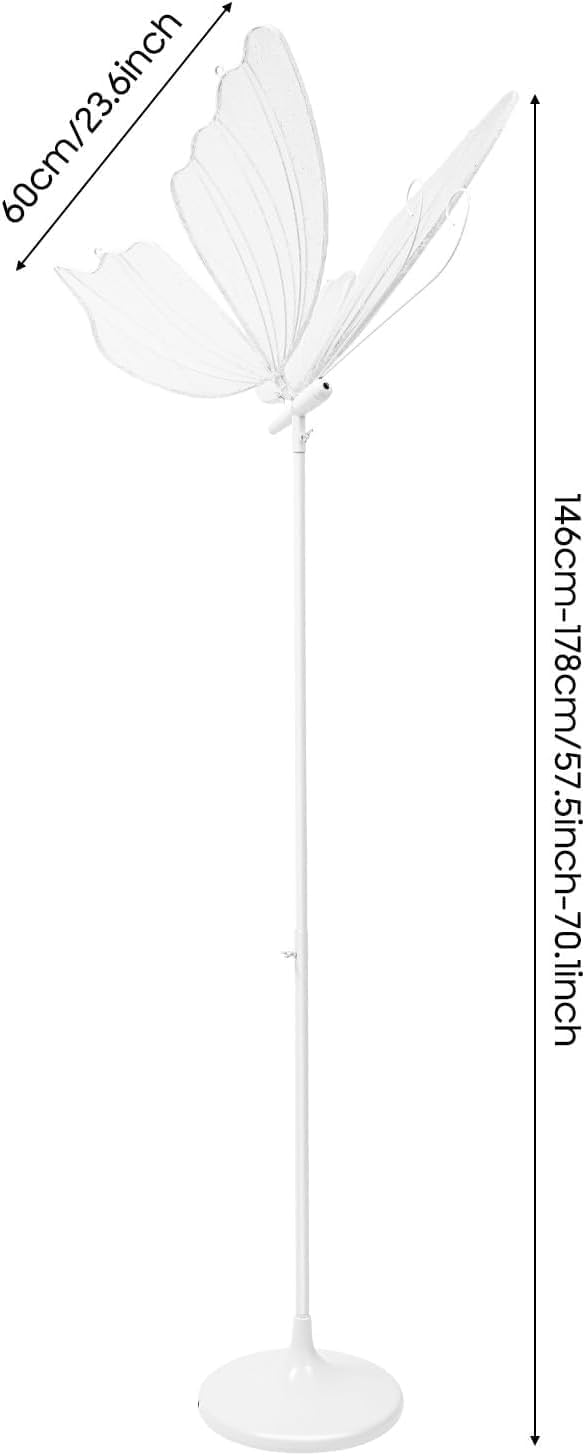 2Pcs Wedding Butterfly Led Floor Lamp 30-35W Adjustable Height 57.5-70.1In