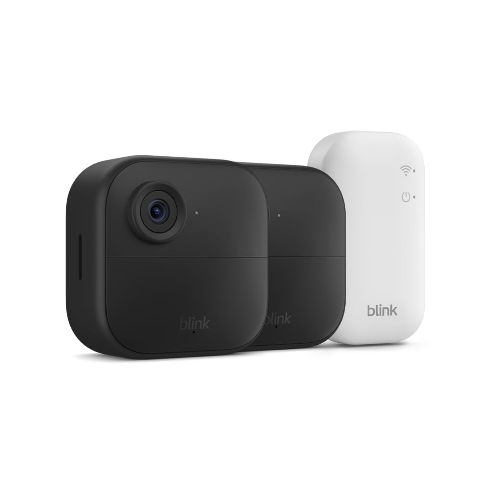 Blink Outdoor 4 â Wireless smart security camera, two-year battery life, 1080p HD day and infrared night live view, two-way talk. Sync Module Core included â 3 camera system