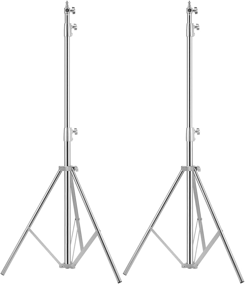 Heavy Duty Light Stand Tripod Stand for Photography, 9.19 Feet/2.8m Stainless Steel Light Tripods for Softbox, Speedlight, Strobe Light, Umbrella - Pack of 2