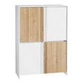 **Moderne Kast met Wit en Houten Deuren**