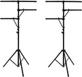 Stage Light Stand 2 Pack Multi-Arm T-Bar DJ Tripod Up to 12 Ft ASC