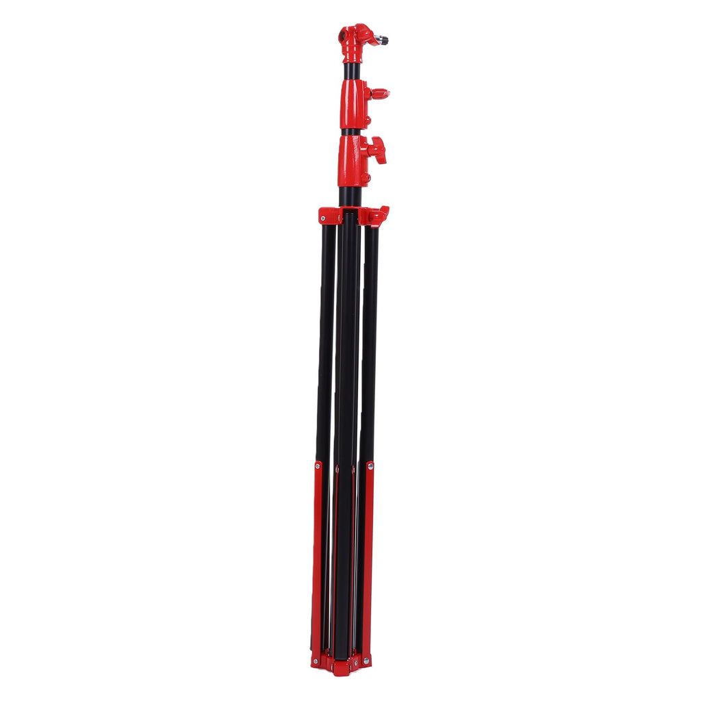 Yoidesu 3 Section Air Cushioned Light Stand, Heavy Duty Stainless Steel Photography Stand with 1/4 3/8 Inch Screw Mounts for Studio Video Recording Camera LED Light (Orange)