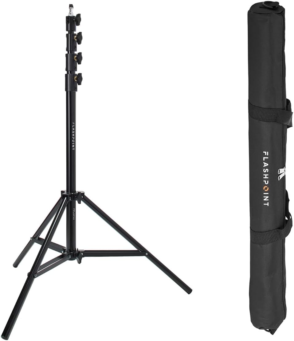 Flashpoint 2X Pro Air-Cushioned Heavy-Duty Light Stand (Black, 9.5')