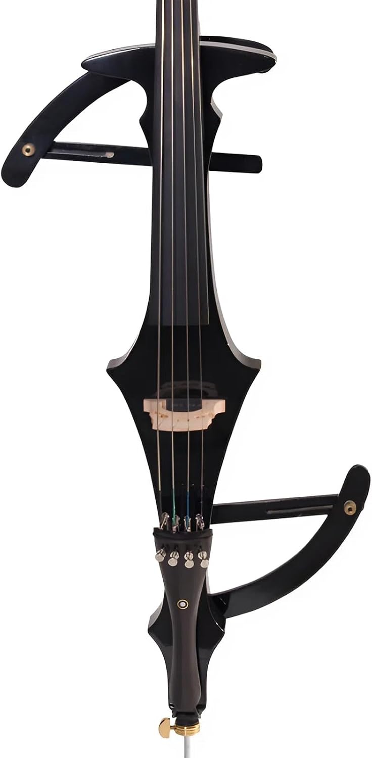 Cecilio 4/4 Silent Electric Cello with Ebony Fittings, Metallic Black