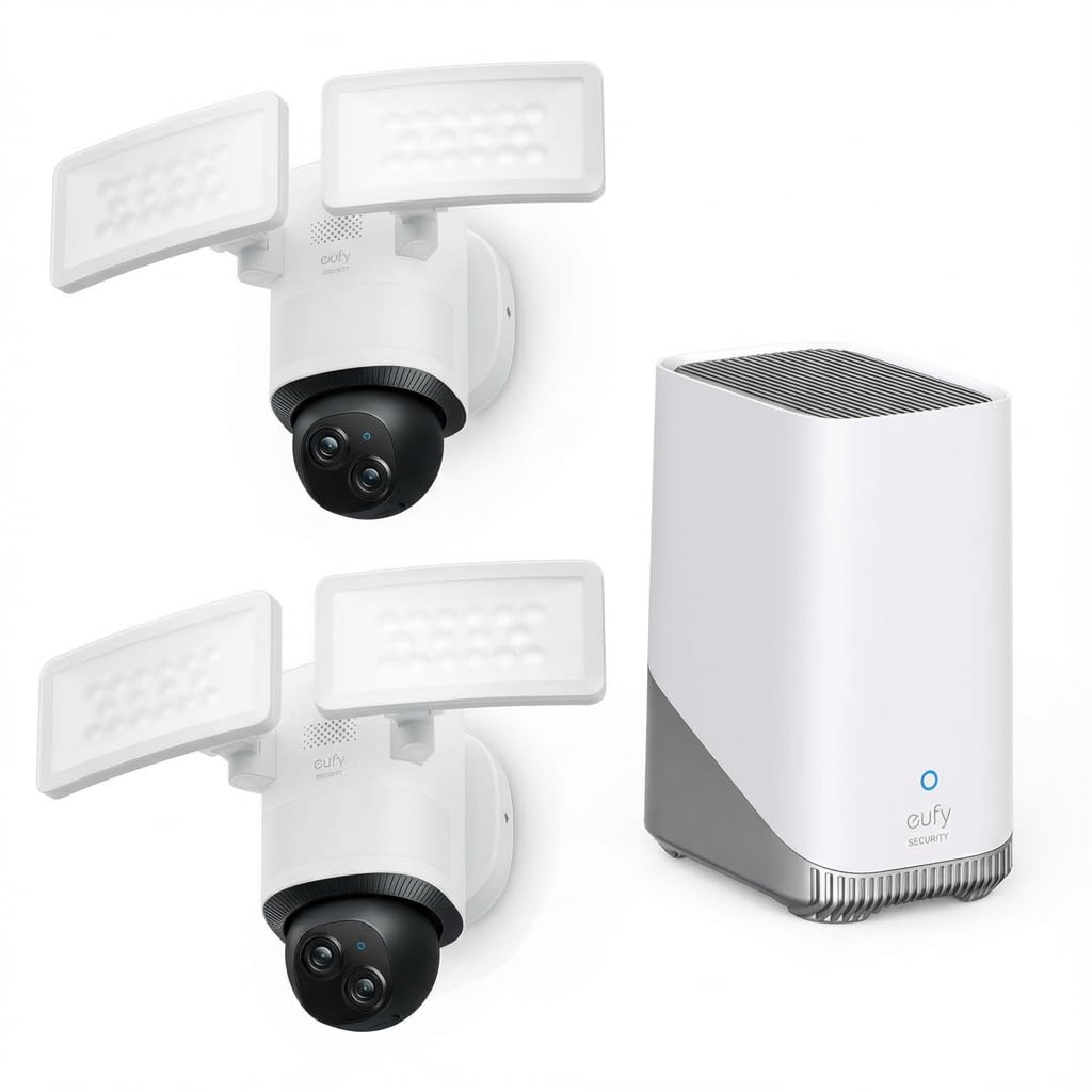 eufy Security Floodlight Camera E340, Dual-Lens, 360Â° Coverage, 8X Zoom
