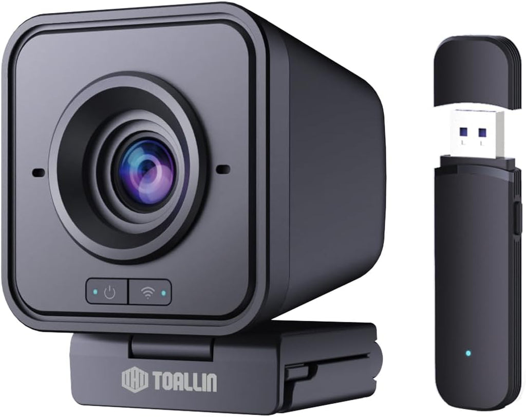 TOALLIN 1080P HD Wireless Webcam for PC, Built-in Noise-Canceling Mic