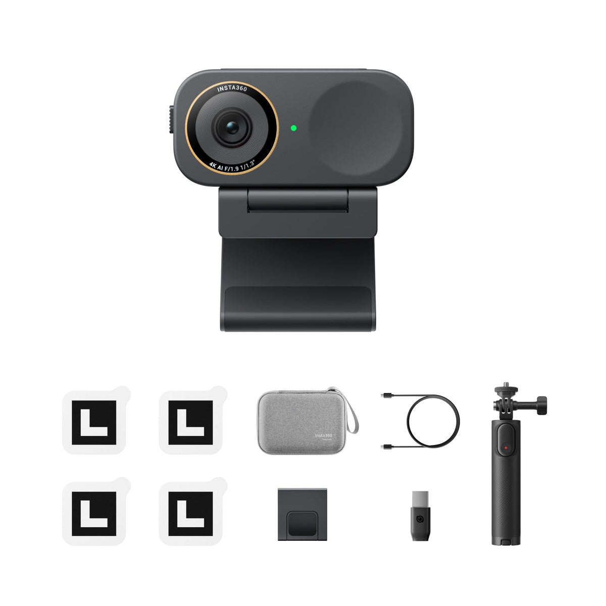 Insta360 Link 2C Pro â 4K Webcam for PC/Mac, 1/1.3â Sensor, Low-Light, Auto Framing, HDR, Directional Noise-Canceling Mics, Supports Stream Deck, Zoom, Teams, Twitch for Streaming or Meetings