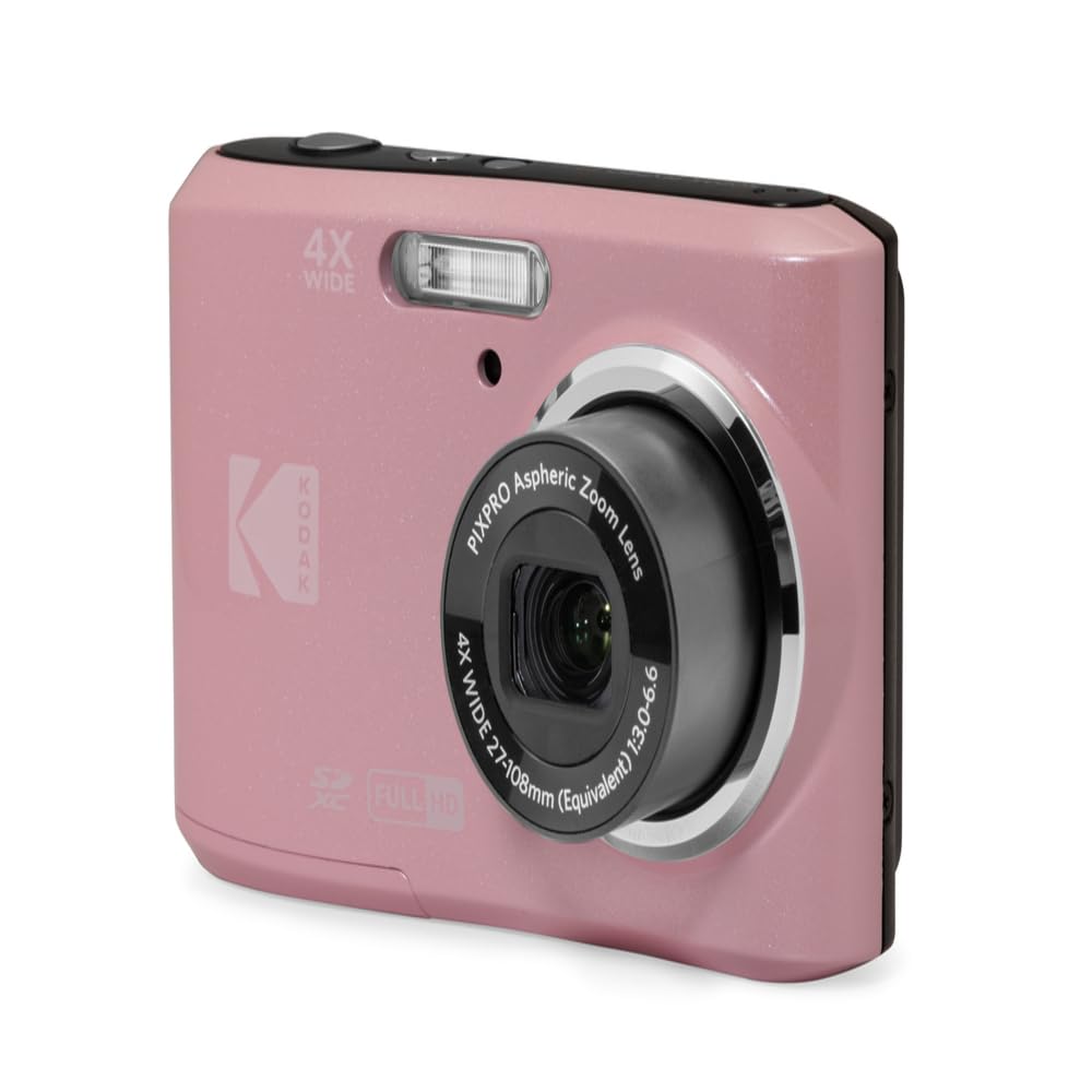 KODAK PIXPRO FZ45 16MP Compact Digital Camera, 4X Optical Zoom, AA, Black