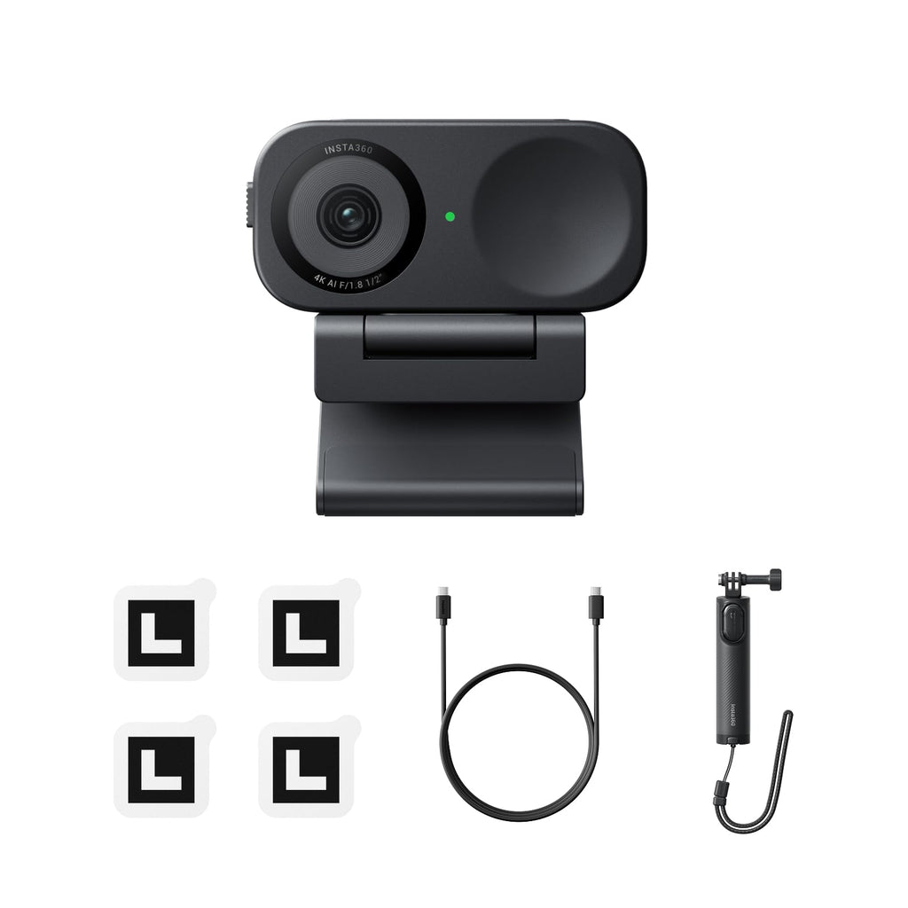Insta360 Link 2C - 4K Webcam for PC/Mac, 1/2" Sensor, Auto Framing, HDR, AI Noise-Canceling Mic, Gesture Control for Streaming, Video Calls, Gaming, Works with Zoom, Teams, Twitch & More