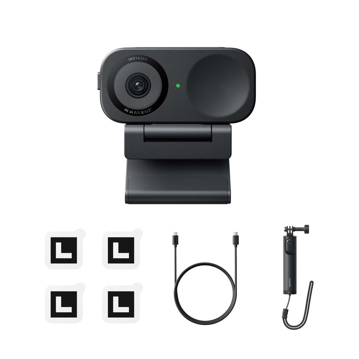 Insta360 Link 2C - 4K Webcam for PC/Mac, 1/2" Sensor, Auto Framing, HDR, AI Noise-Canceling Mic, Gesture Control for Streaming, Video Calls, Gaming, Works with Zoom, Teams, Twitch & More