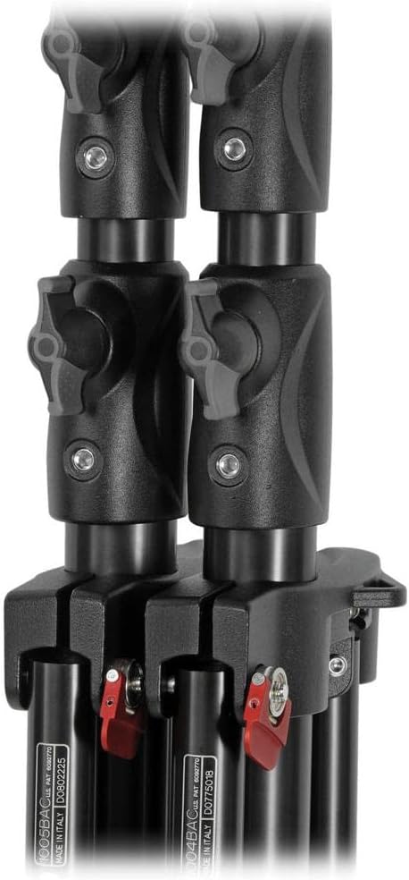 Manfrotto 1004BAC 144" Air Cushioned Aluminum Master Light Stand with 4 Sections & 3 Risers, Black