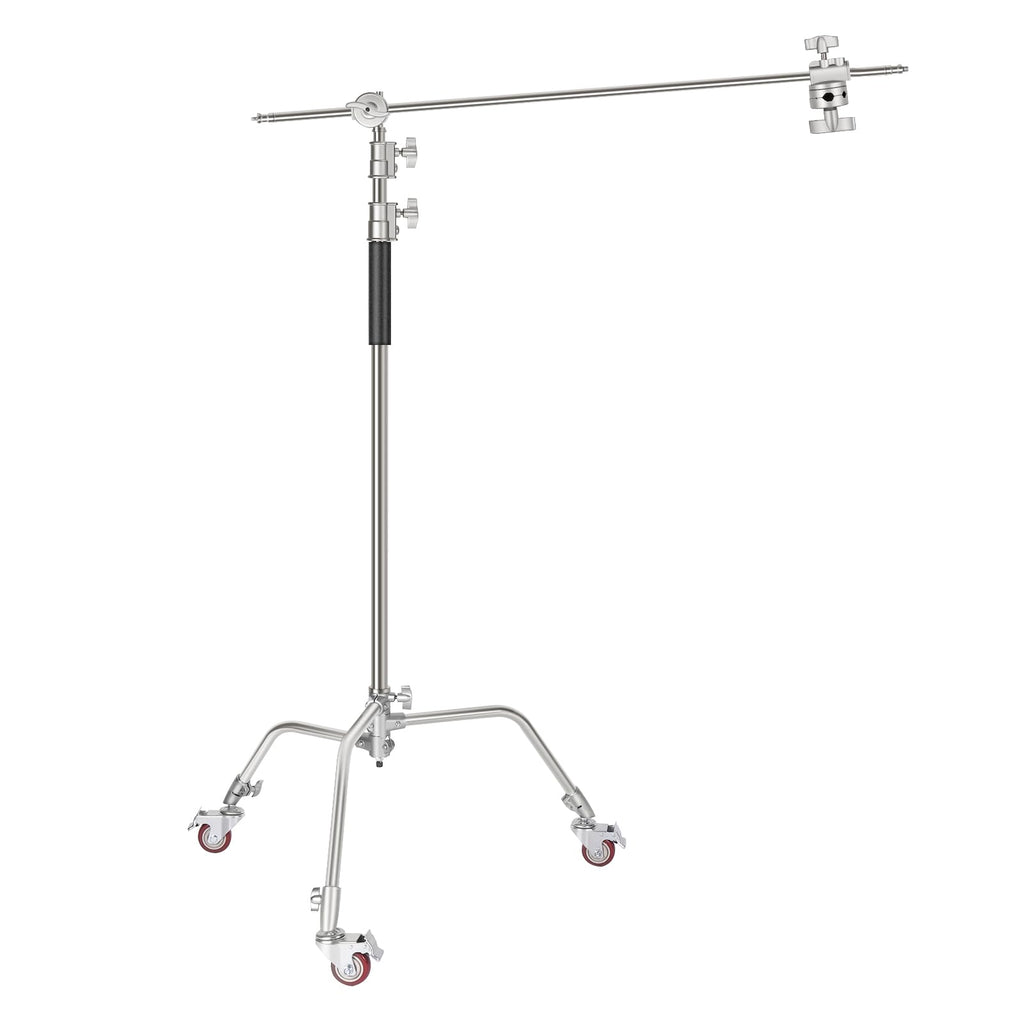 Neewer 10 Feet/3 Meters Adjustable C-Stand Light Stand with 4 Feet/1.2 Meters Extension Boom Arm, 2 Pieces Grip Head and Carry Bag for Photography Studio Video Reflector, Umbrella, Monolight, etc