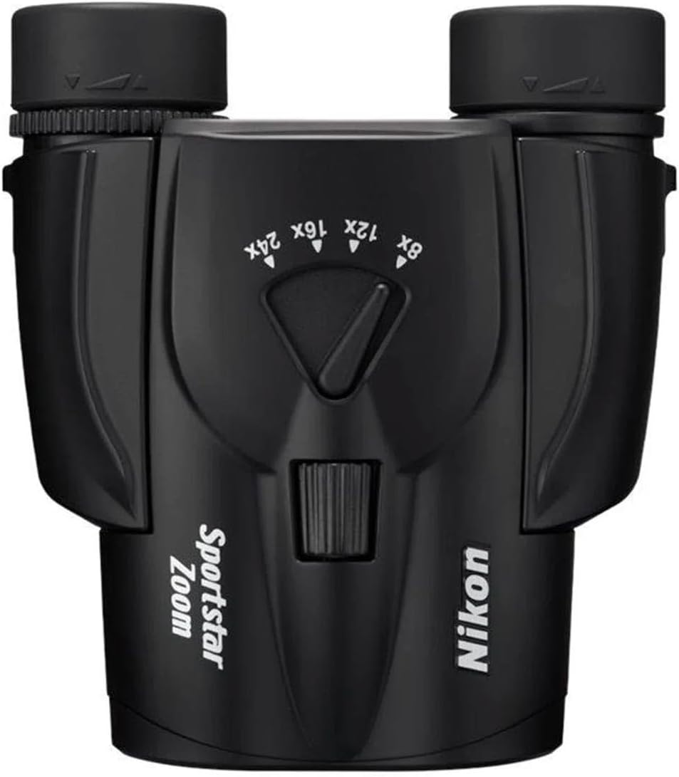 Nikon Sportstar Zoom 8-24x25mm Binoculars - Multi-Coated Lenses, Porro Prism Optics, Fast Focus Control - Compact Lightweight Binocular for Sports Events, Wildlife & Outdoor Viewing