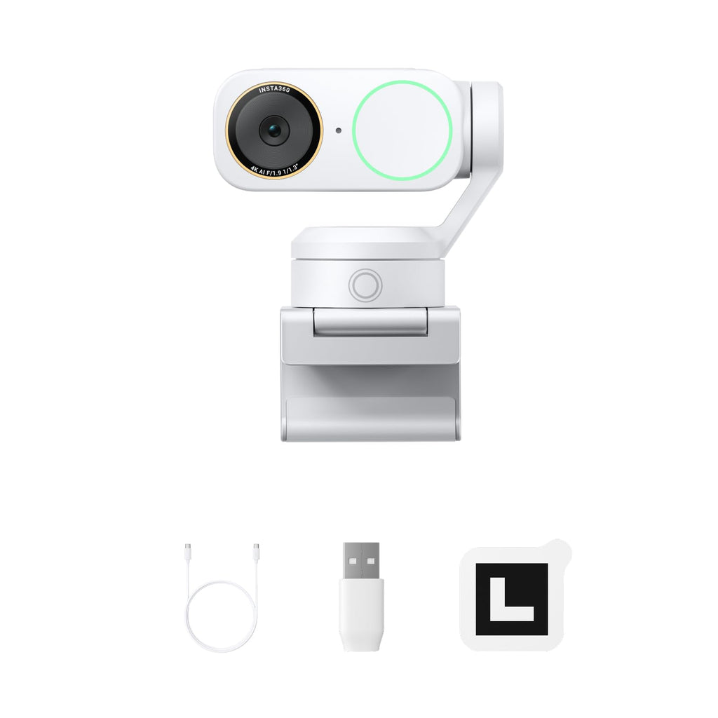 Insta360 Link 2 Pro â 4K PTZ Webcam for PC/Mac, 1/1.3â Sensor, Low-Light, AI Tracking, HDR, Directional Noise-Canceling Mics, Supports Stream Deck, Zoom, Teams, Twitch for Streaming or Meetings