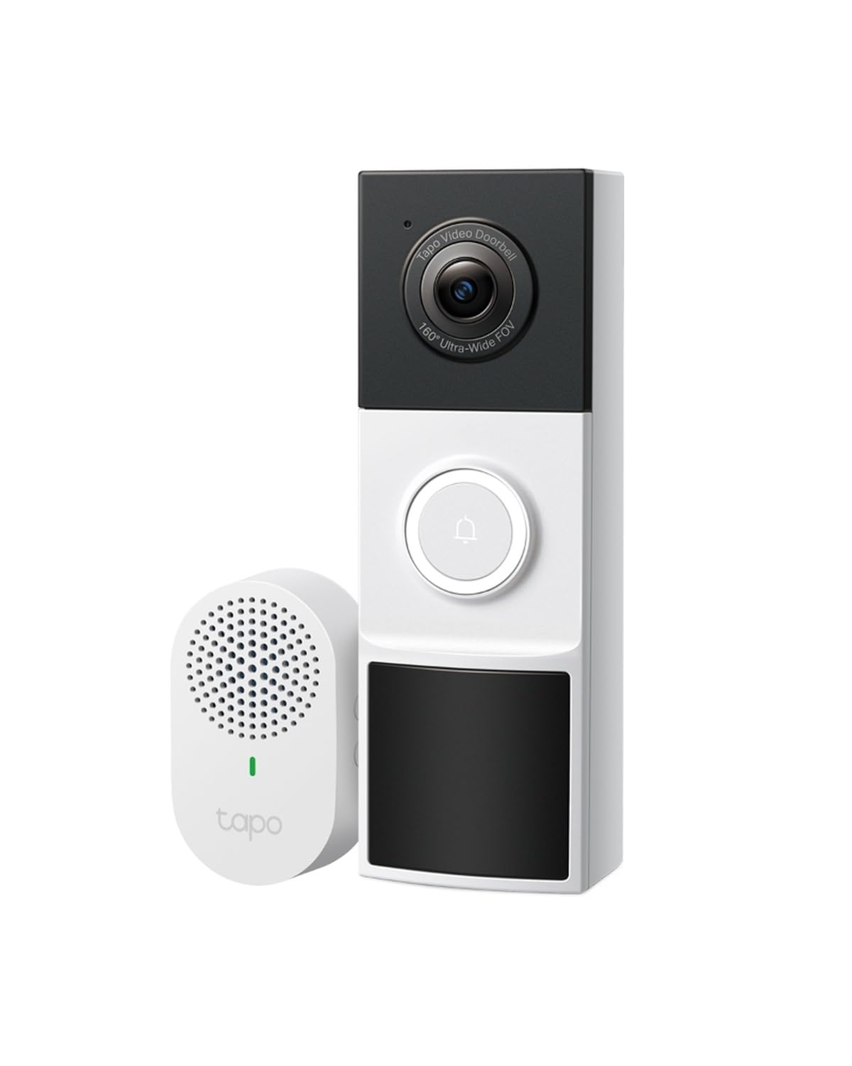 Tapo 2K+ Wired or Battery Powered Smart Video Doorbell with Chime, D225
