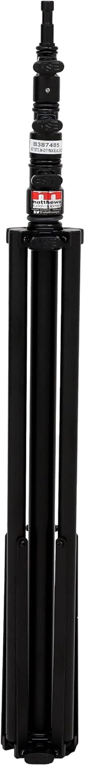 Matthews Medium Duty Maxi Kit Stand â Professional Content Creator 10â Light Stand with 5/8" Baby Pin Mount (Chrome/Steel â 30 lb Capacity or Black Aluminum â 25 lb Capacity) (Black/Aluminum)