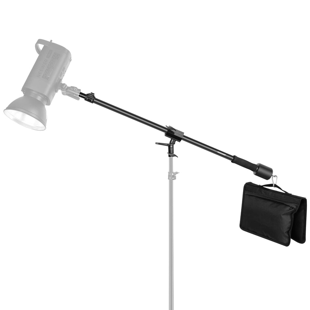 Neewer 2-in-1 Photography Light Stand, Aluminum Alloy 9.7ft Heavy Duty Tripod Stand with 3.8ft Boom Arm and Empty Sandbag for Video Light, Strobe, Reflector, Softbox for Studio Photo Video Shooting