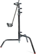 Matthews 20â C+ Stand with Turtle Base, Grip Head & Arm â Professional Studio Grade Heavy-Duty Steel Light Stand with Detachable Base, 22 lb Load Capacity, Orange Feet, 57.5â Max Height (Chrome)