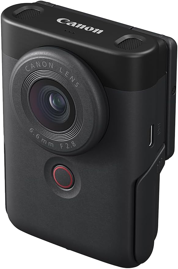 Canon PowerShot V10 Compact Vlogging Camera, 1" CMOS Sensor, 4K Video Streaming, Builtâin WideâAngle Zoom Lens, FlipâLCD & Stereo Mic, Image Stabilization, Creator Studio in Your Pocket, Black