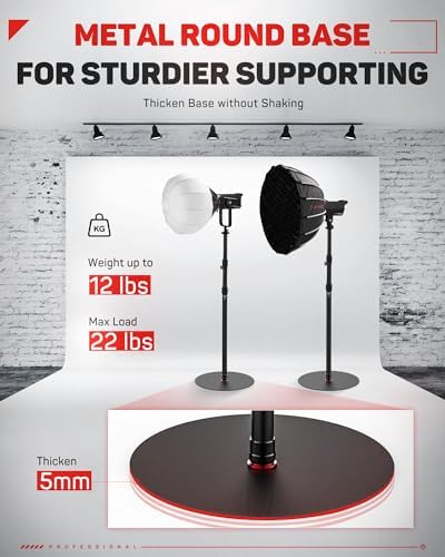 IFOOTAGE A400 Round Base Monopod 3 Packs, 79" Studio Light Stand Flat Base Monopod for Camera, Light, Webcam, Live Streaming, Vlogging, Payload 10KG/22LBS