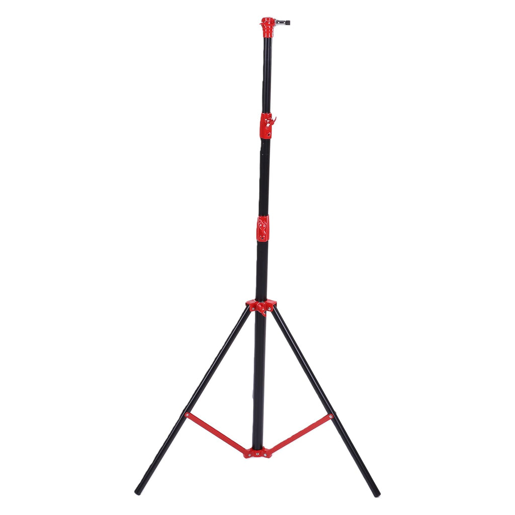 Yoidesu 3 Section Air Cushioned Light Stand, Heavy Duty Stainless Steel Photography Stand with 1/4 3/8 Inch Screw Mounts for Studio Video Recording Camera LED Light (Orange)