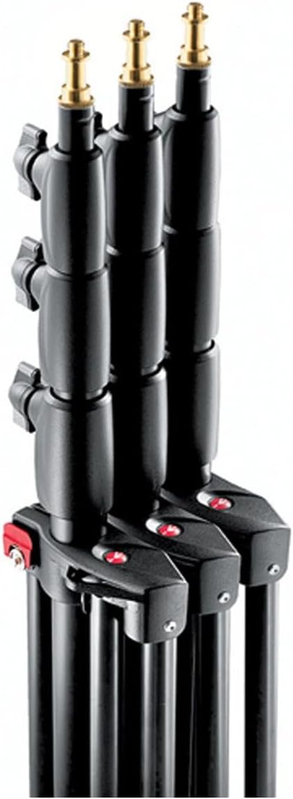 Manfrotto 1004BAC 144" Air Cushioned Aluminum Master Light Stand with 4 Sections & 3 Risers, Black
