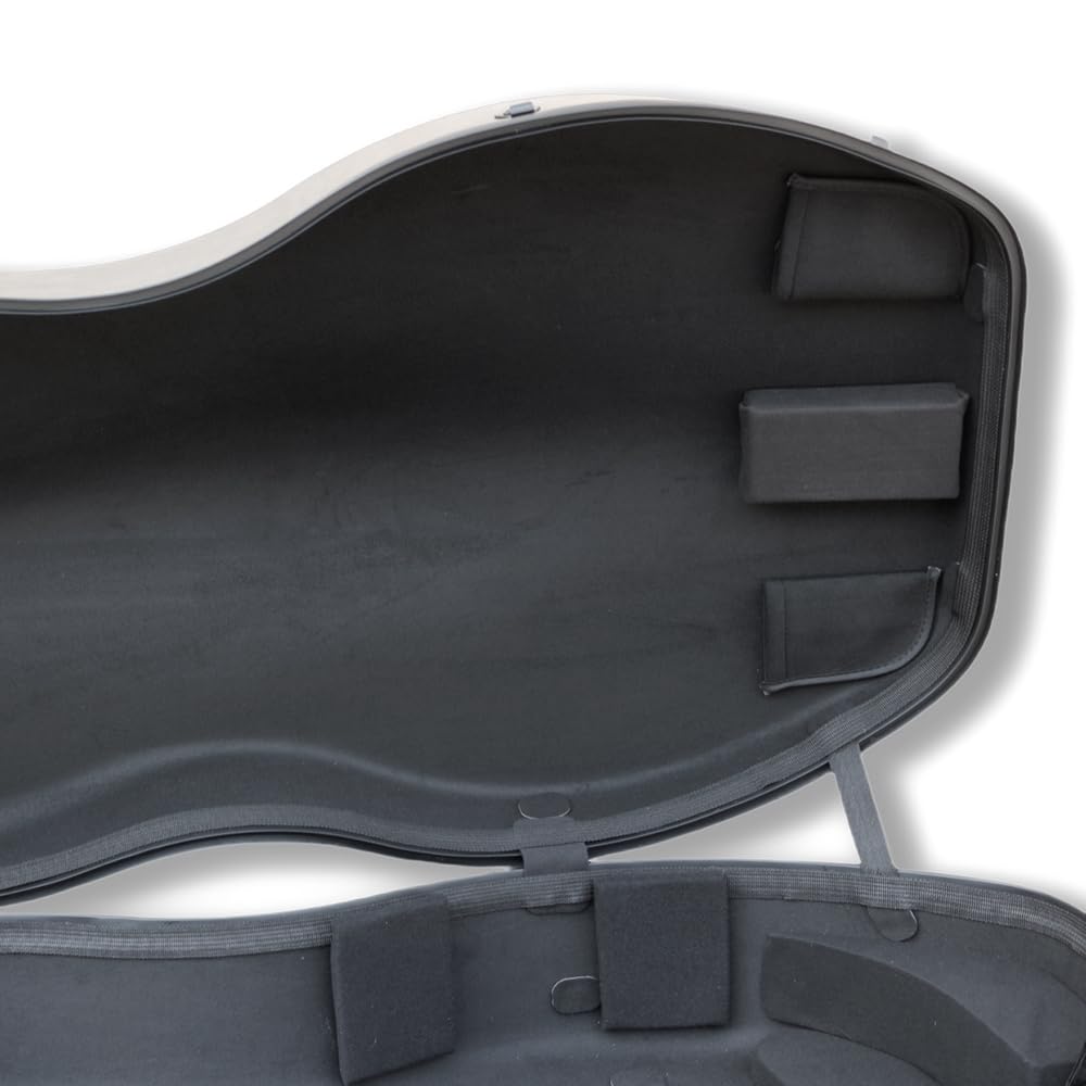 Vetimobato Carbon Fiber Cello Case 4/4 Full Size Strong & Ultralight Hard Shell Travel Case with Built-in Handle Wheels Backpack Straps Bow Holders Cello Box for Professional Cellists (Dark Green)