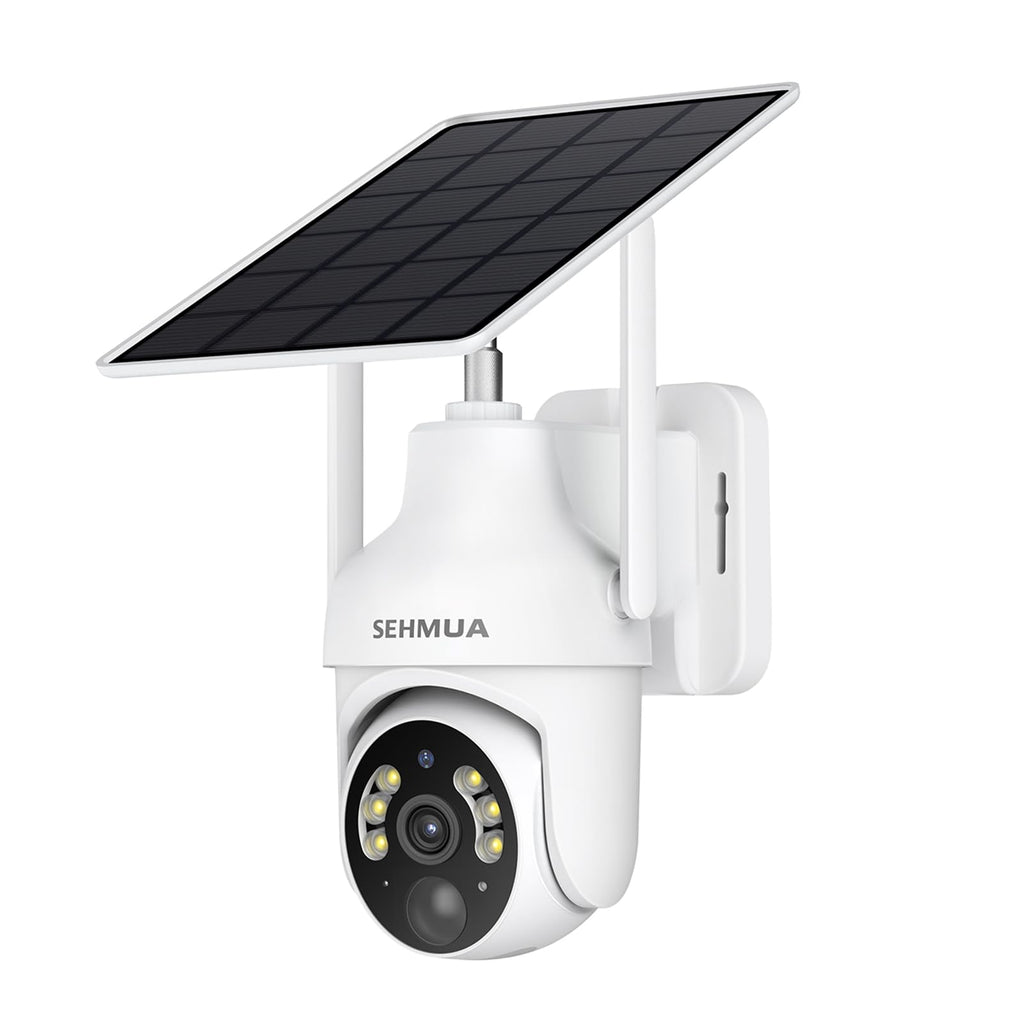 SEHMUA 2K Solar Security Cameras Wireless Outdoor, 2 Pack 360Â° View Pan/Tilt WiFi Security Camera Outside with Color Night Vision,Easy to Install, PIR Alarm, 2-Way Audio