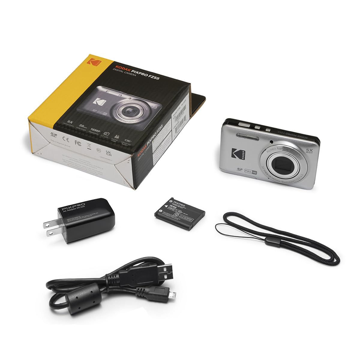 KODAK PIXPRO FZ55 16MP Compact Digital Camera, 5X Optical Zoom, Blue