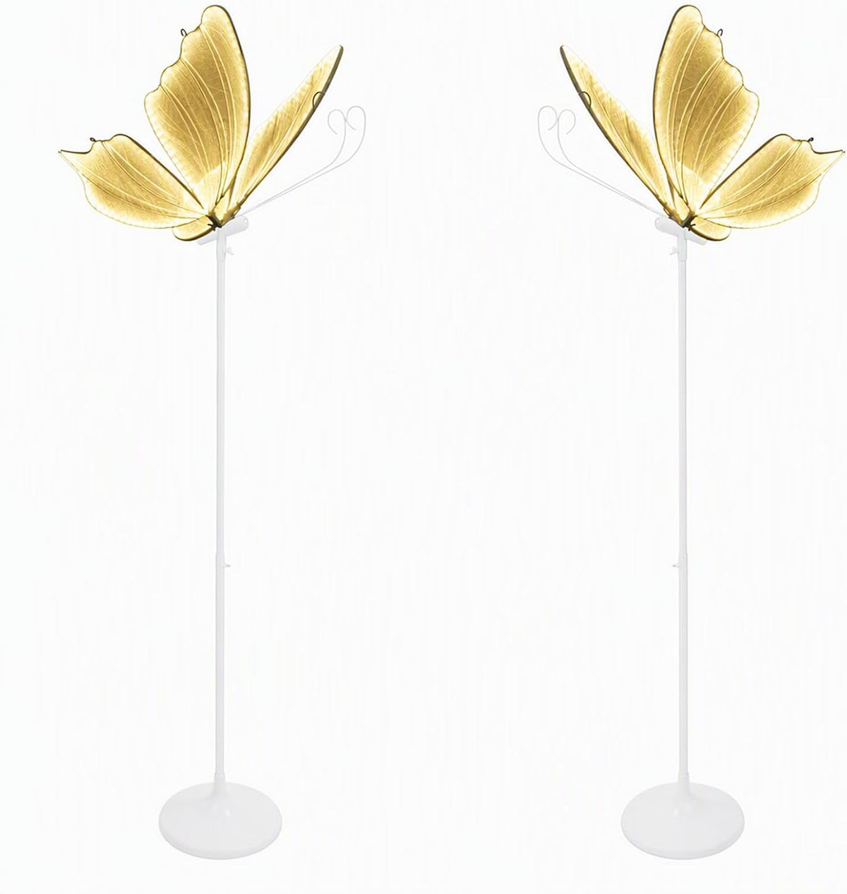 2Pcs Wedding Butterfly Led Floor Lamp 30-35W Adjustable Height 57.5-70.1In