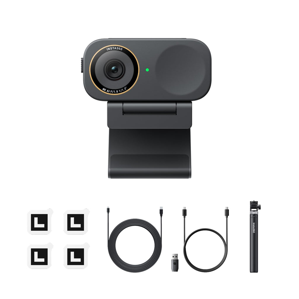 Insta360 Link 2C Pro â 4K Webcam for PC/Mac, 1/1.3â Sensor, Low-Light, Auto Framing, HDR, Directional Noise-Canceling Mics, Supports Stream Deck, Zoom, Teams, Twitch for Streaming or Meetings