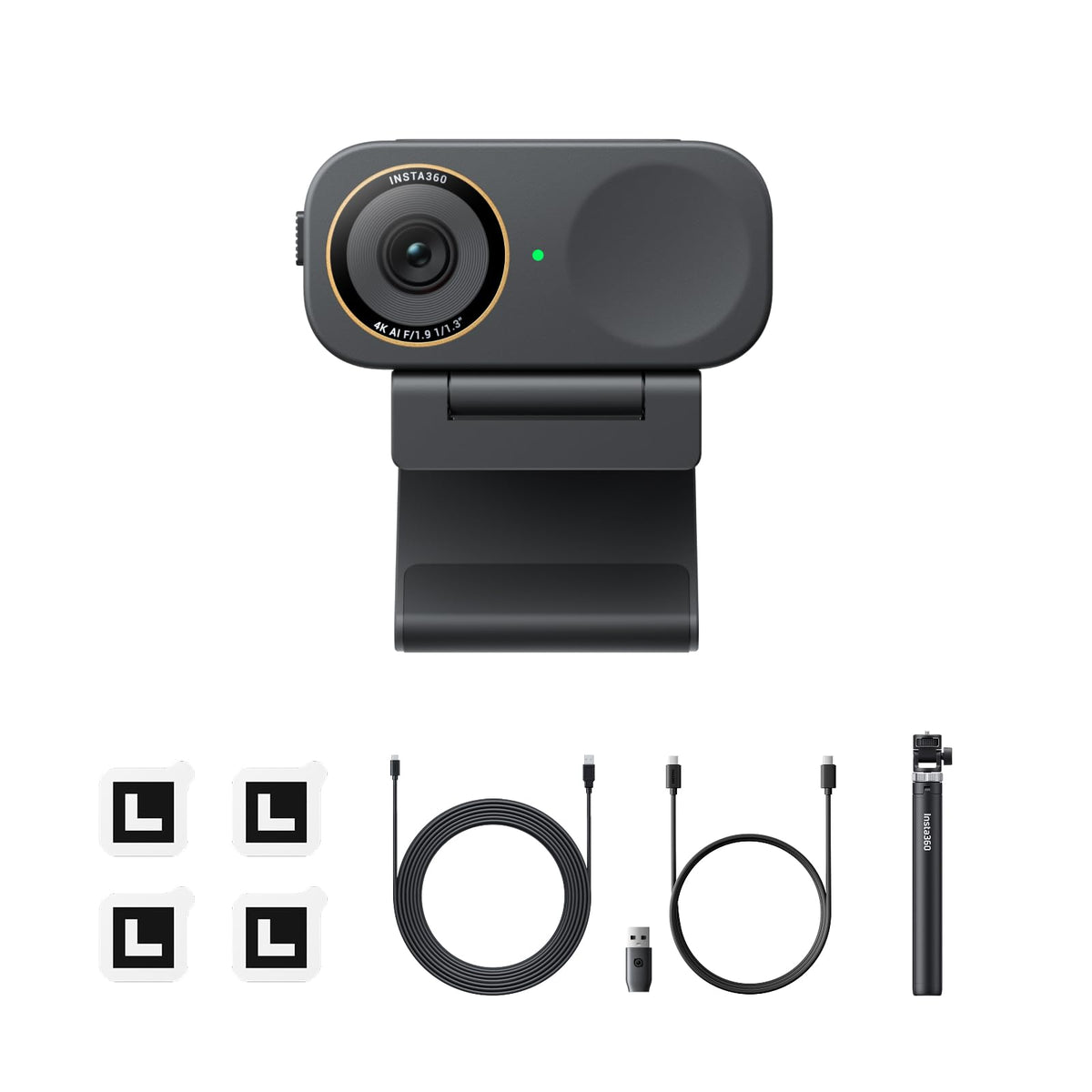 Insta360 Link 2C Pro â 4K Webcam for PC/Mac, 1/1.3â Sensor, Low-Light, Auto Framing, HDR, Directional Noise-Canceling Mics, Supports Stream Deck, Zoom, Teams, Twitch for Streaming or Meetings