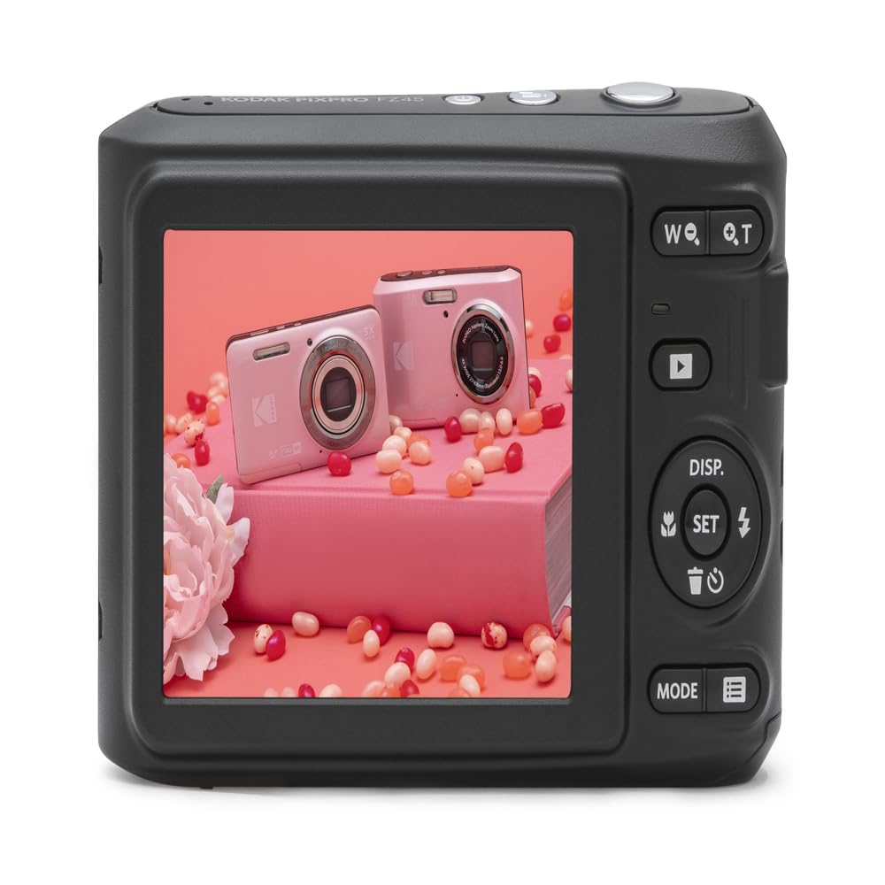 KODAK PIXPRO FZ45 16MP Compact Digital Camera, 4X Optical Zoom, AA, Black