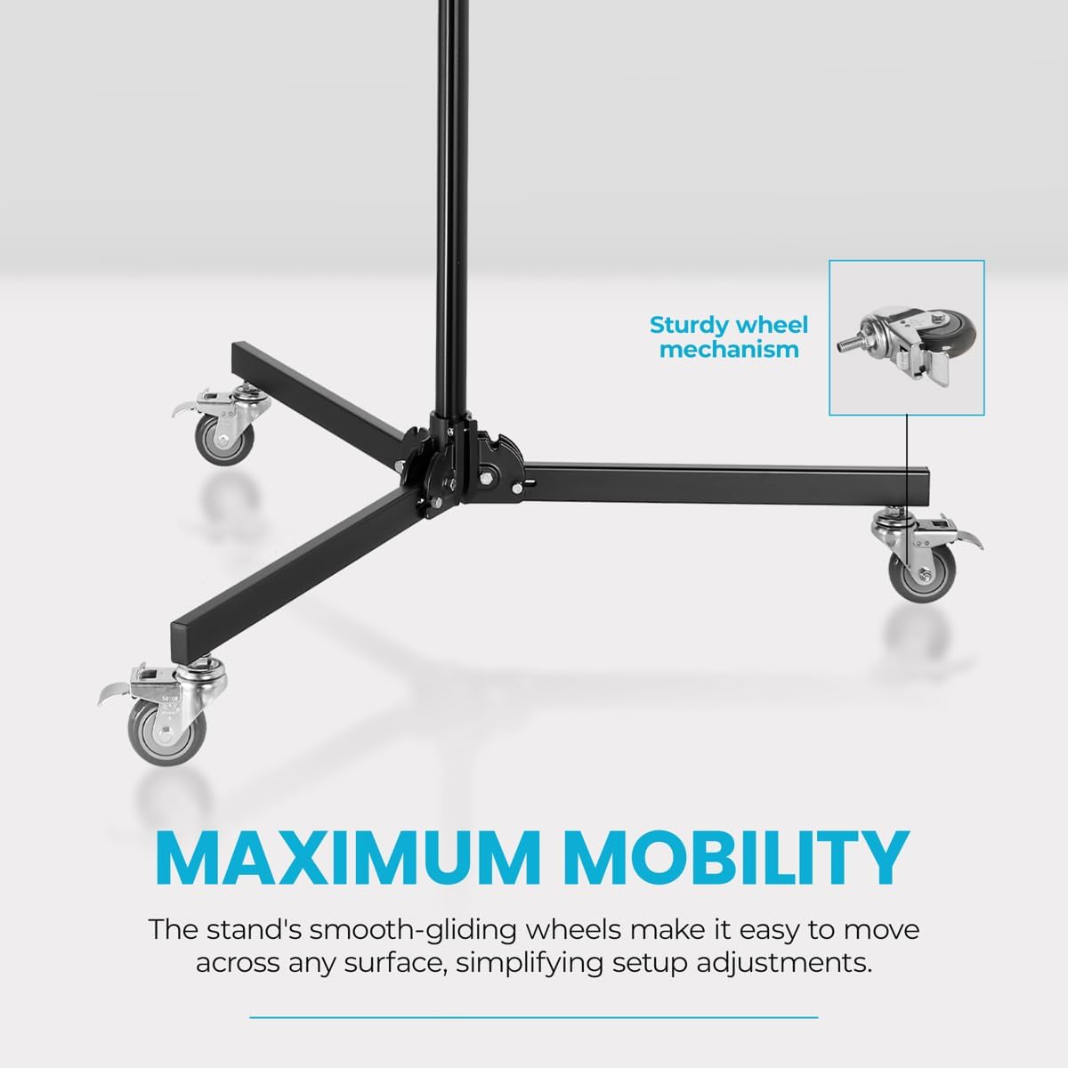 Flashpoint 12.8' Folding Wheeled Base Stand with Boom Arm