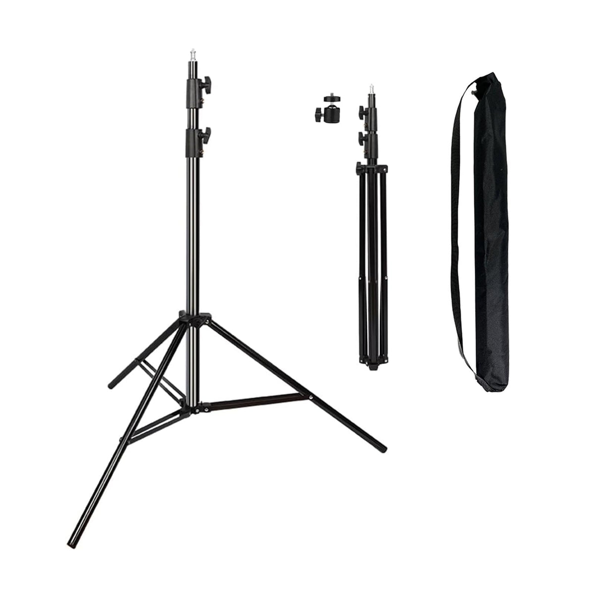 Aluminum Alloy Light Stand 9.5 Feet/2.8m Adjustable Spring Cushioned Photography Tripod for Photo Studio Speedlight Flashes, Ring Light, Photographic Equipments Thickening Flash Stand, 2 Pack