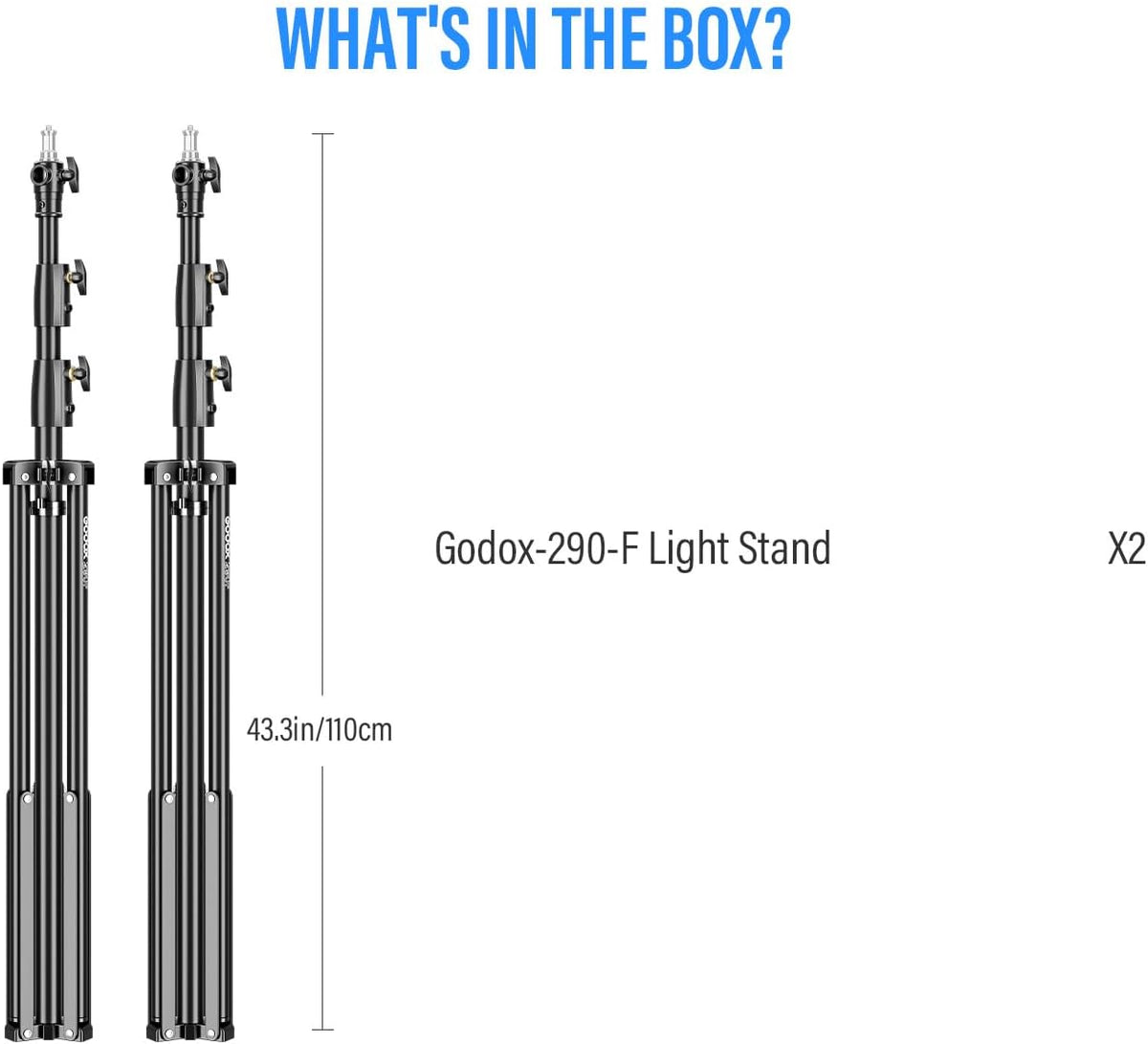 GODOX 380F Heavy Duty Light Stand 150in/12.6' Light Stand Spring Cushioned