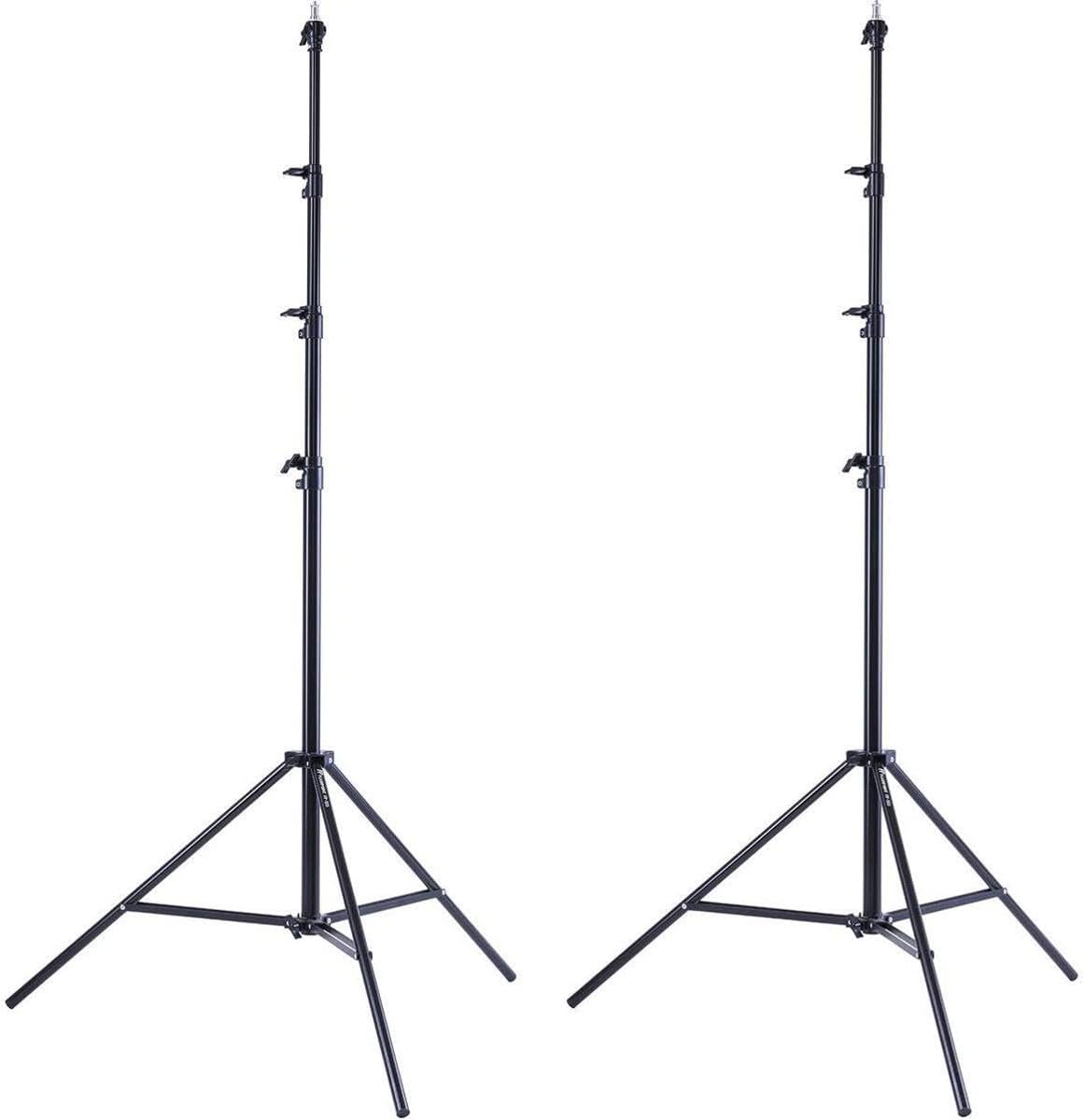 Flashpoint 13' Pro Air-Cushioned Heavy-Duty Light Stand V2, Black, 2-Pack