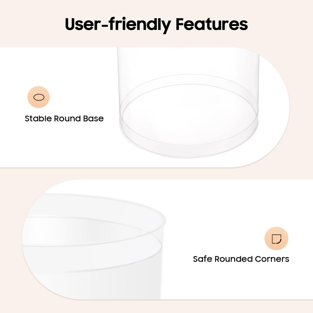 3Pcs Cylinder Pedestal Stand, PVC Acrylic Round Cylinder Stands for Party Decor 23.6 + 29.5 + 35.4 Inch Tall Cylinder Stand Pedestal Display for Birthday Wedding Party, White