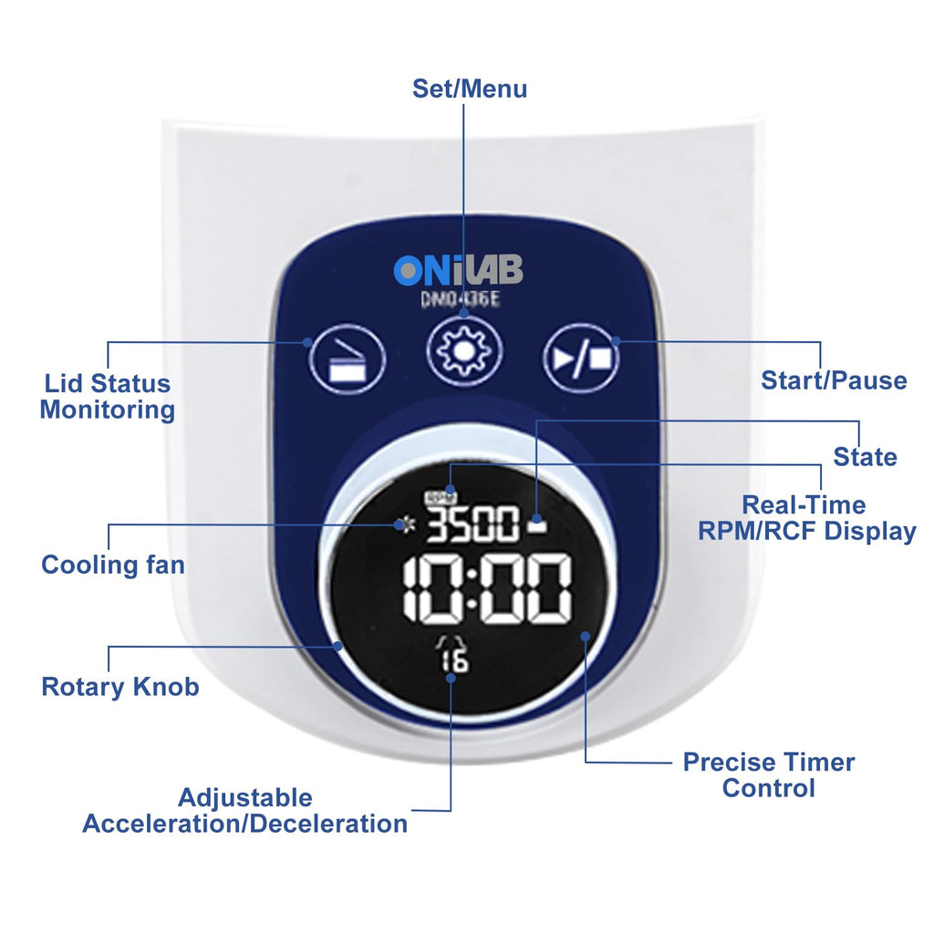 ONiLAB Benchtop Centrifuge, 6X50ml, 300-4000RPM, Max 1800Ãg