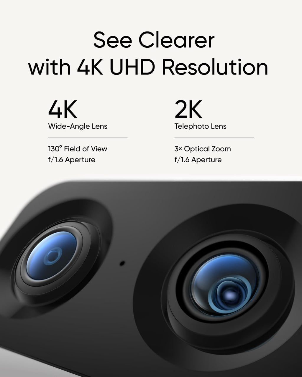 eufy Security 4K Indoor Cam S350, No Subscription, Dual Cameras, 8Ã Zoom